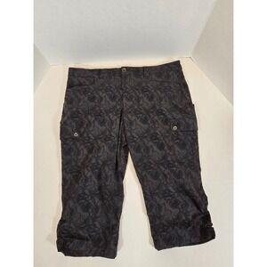 Eddie Bauer‎ Cargo Capri Pants Floral Print Outdoor Hiking Womens Size 14
